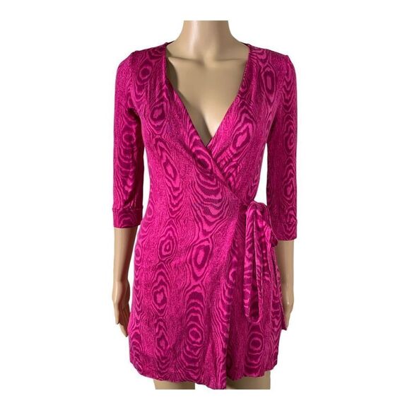 Diane Von Furstenberg Women's Julian Two Tone‎ Wrap Dress in Grain Shadow… - Picture 1 of 9